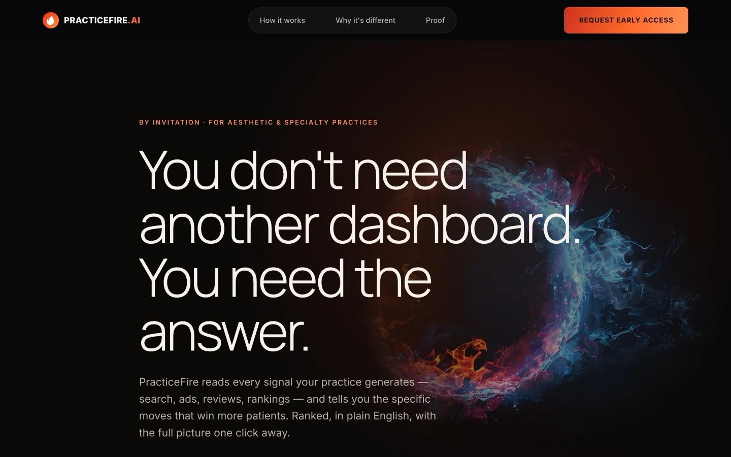 Screenshot of the The Answer homepage variant