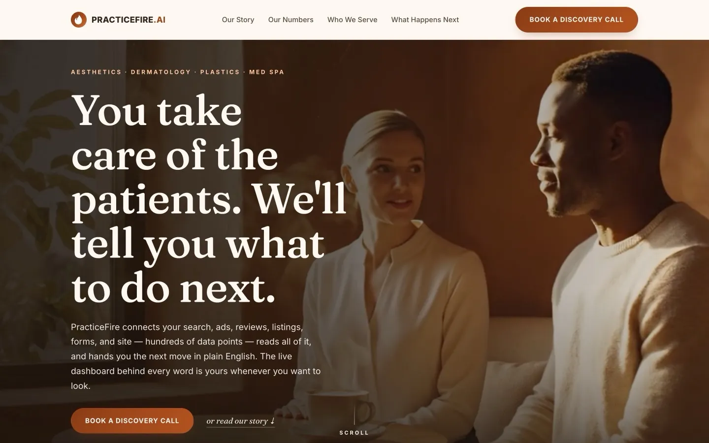 Screenshot of the Warm Cinema homepage variant
